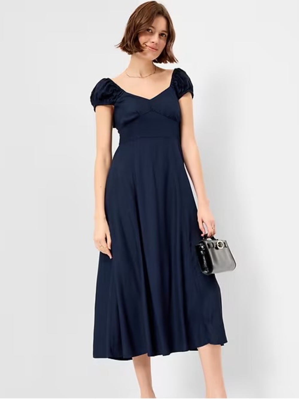 NWOT Old Navy Navy Fit and Flare Midi Dress
